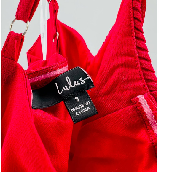 LULU'S sz S Cause for Commotion Red Pleated Bustier Maxi Party Dress NEW B99 - Picture 4 of 8